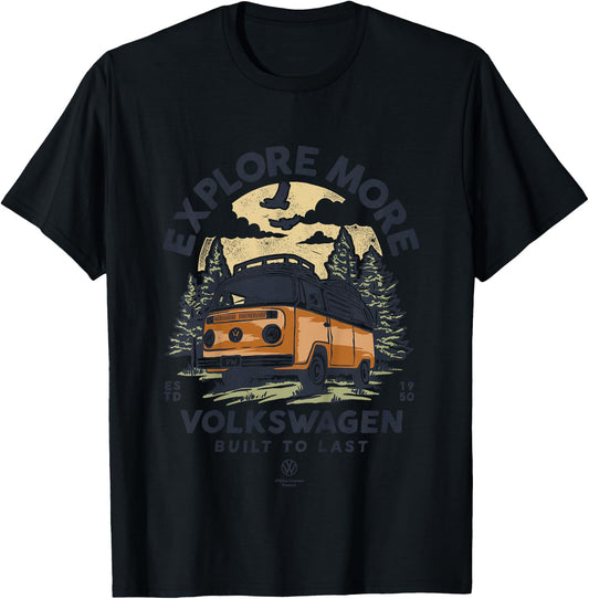 Kids Type 2 T2 Campervan Explore More Kids Father's Day T-Shirt - T-Shirt | Black
