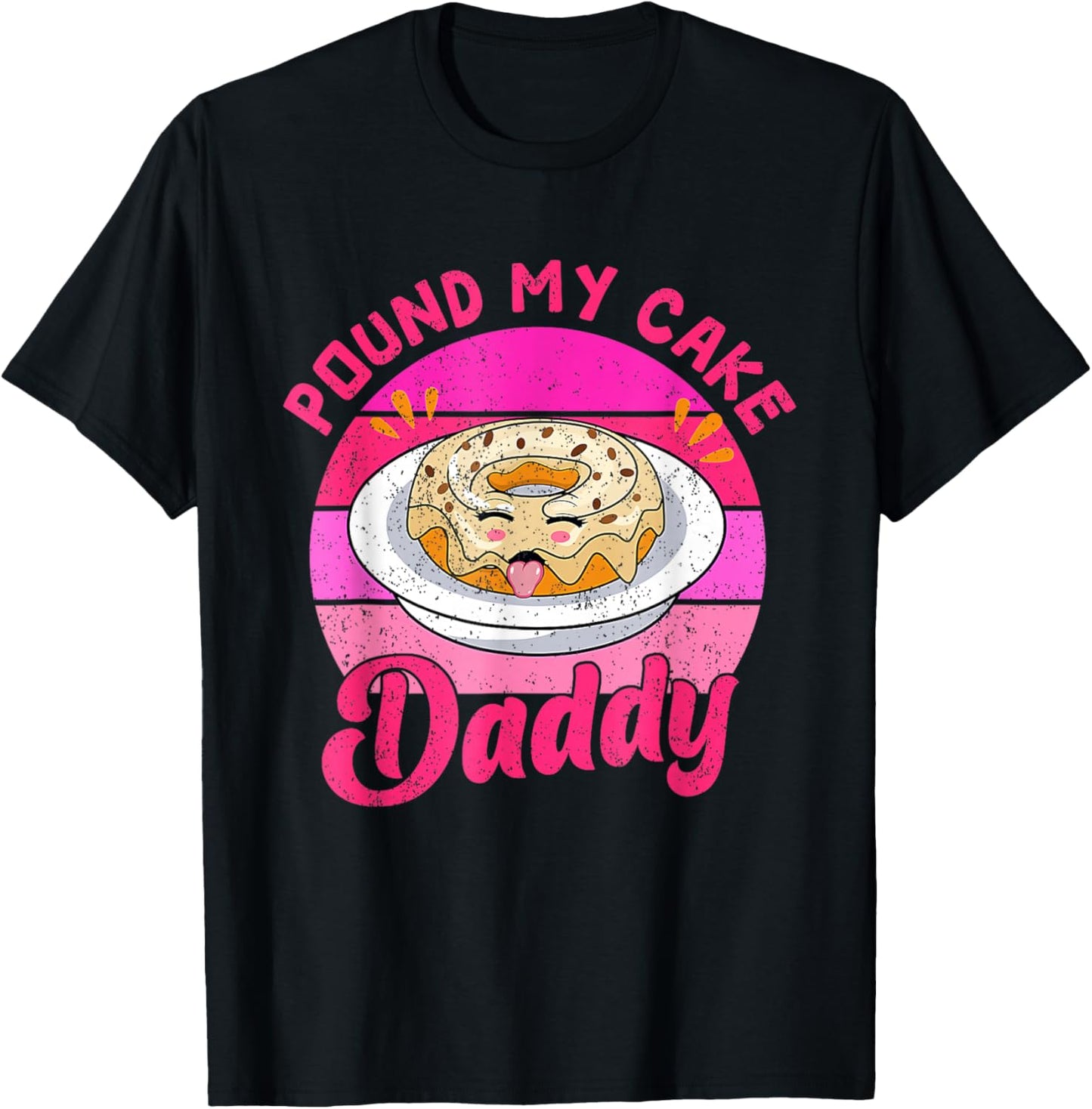 Retro 60s 70s Pound My Cake Daddy Adult Humor Father's Day T-Shirt - T-Shirt | Black