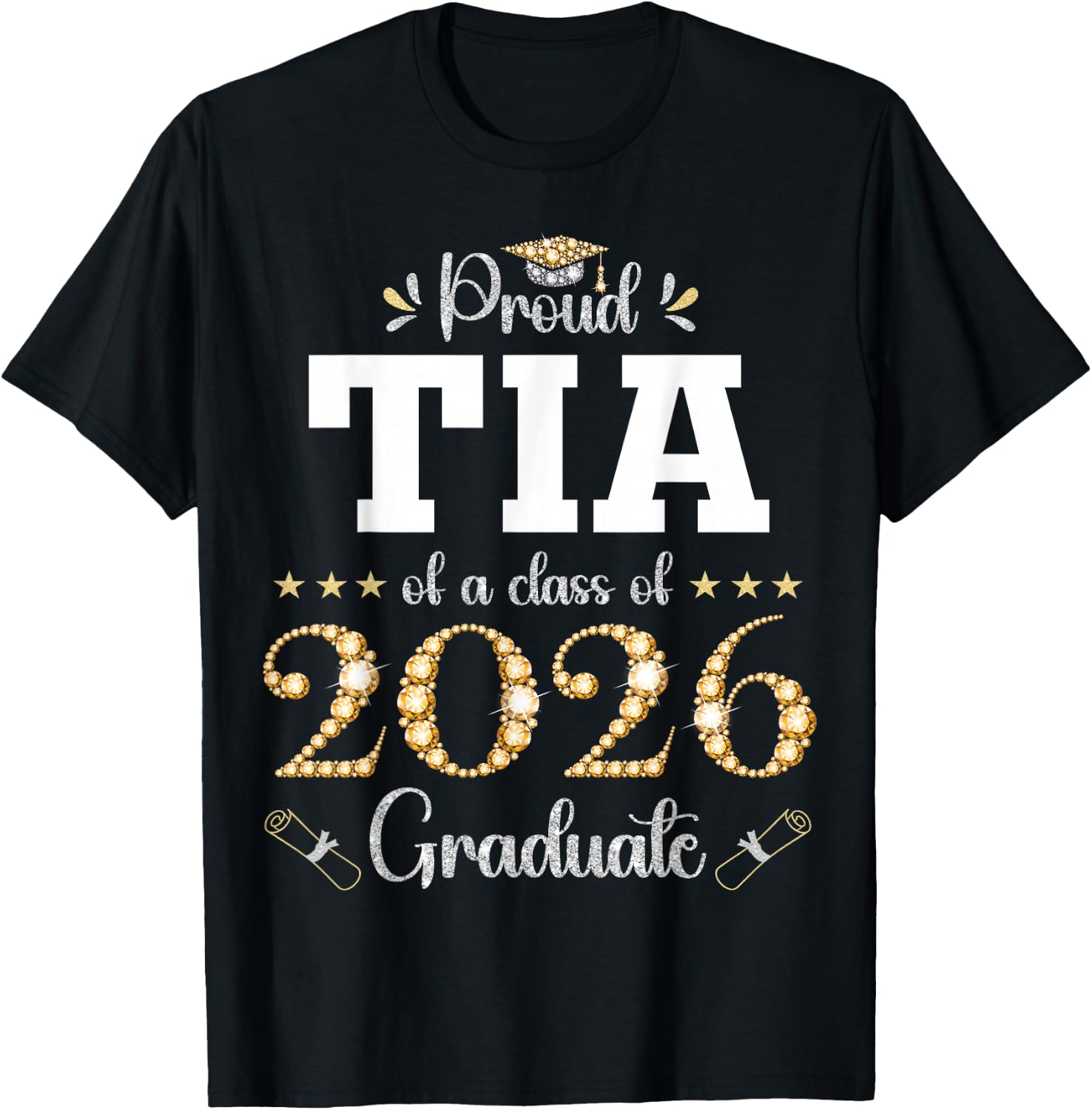 Proud Tia of A Class of 2026 Graduate Graduation T-Shirt - T-Shirt | Black