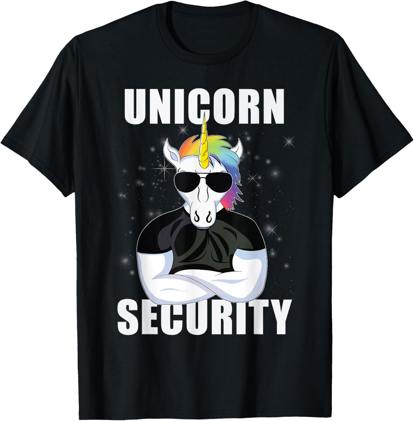 Funny Muscle Unicorn Security, Unicorns Lover Party Gift T-Shirt - T-Shirt | Black