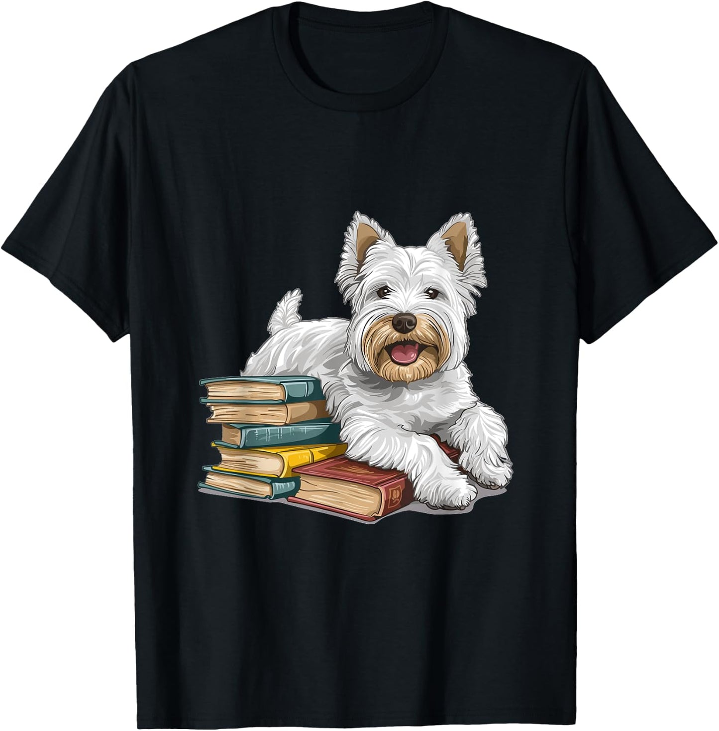 West Highland White Terrier Books Dog Breed Westie Women Kids T-Shirt - T-Shirt | Black