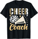 Cheer Coach Leopard Cheerleading Coach T-Shirt - T-Shirt | Black