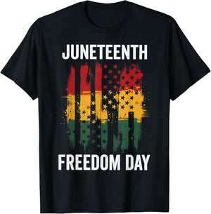 Juneteenth 1865 Freedom Day African Americans Flag T-Shirt - T-Shirt | Black