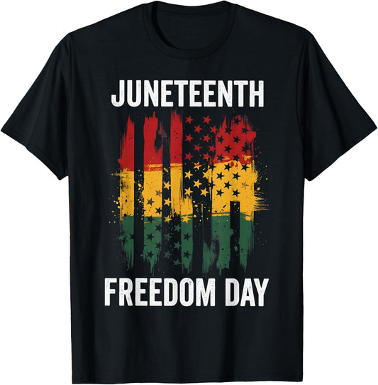 Juneteenth 1865 Freedom Day African Americans Flag T-Shirt - T-Shirt | Black