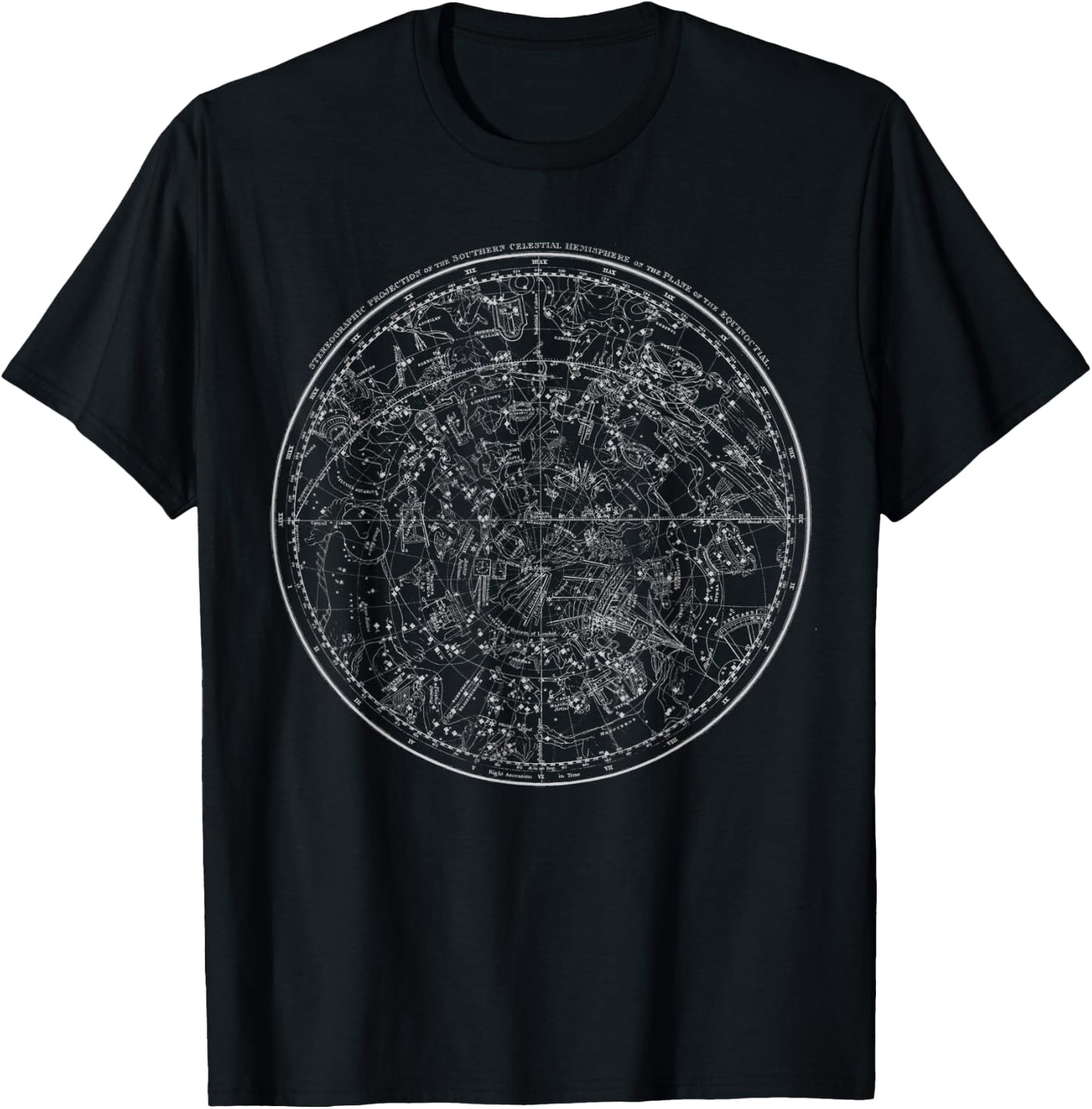 Astronomy - stars - constellations - Vintage Map T-Shirt - T-Shirt | Black