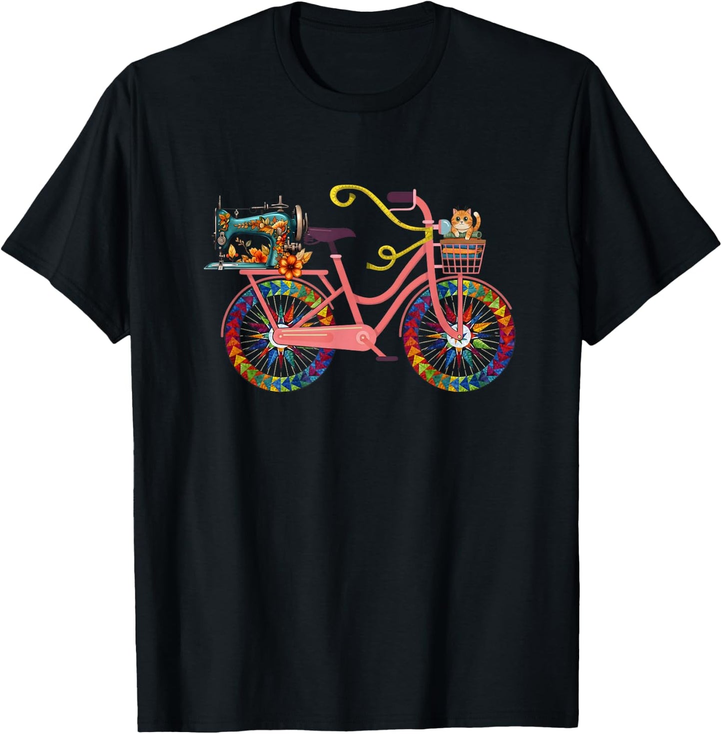 Cute Quilting and Sewing Cat Lover Gifts T-Shirt - T-Shirt | Black