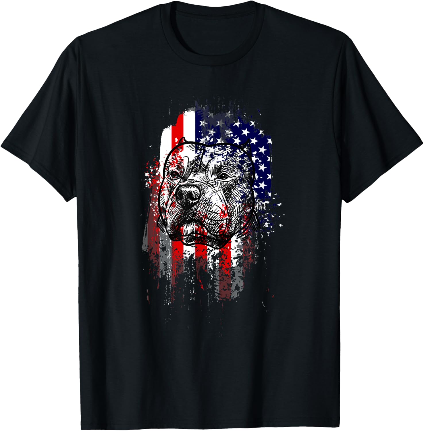 Pitbull Patriotic Men T-Shirt - T-Shirt | Black