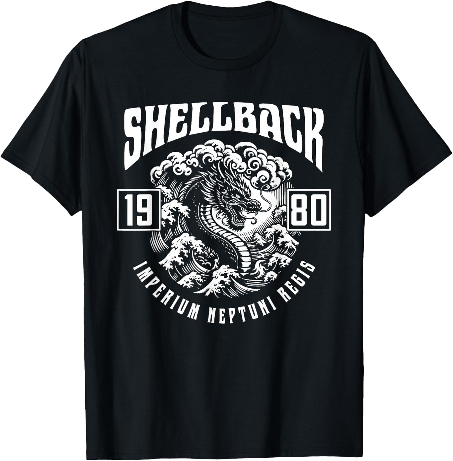 Shellback 1980 Equator Crossing Design for the year 1980 T-Shirt - T-Shirt | Black