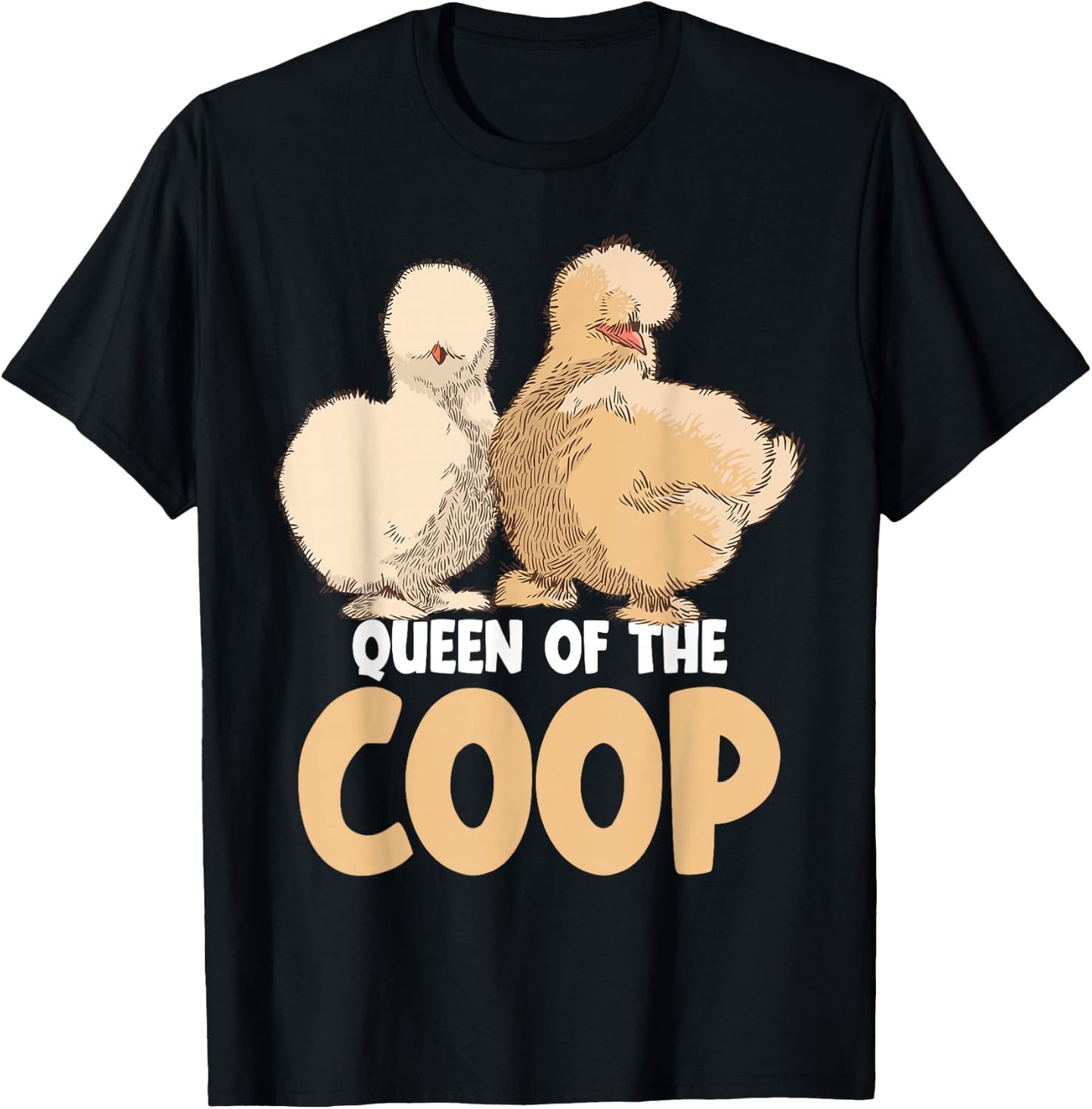 Silkie Chicken Owner Queen of the Coop Silkies Mom T-Shirt - T-Shirt | Black
