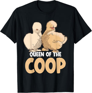 Silkie Chicken Owner Queen of the Coop Silkies Mom T-Shirt - T-Shirt | Black