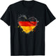 Deutschland Deutsche Flagge Herz T-Shirt - T-Shirt | Black