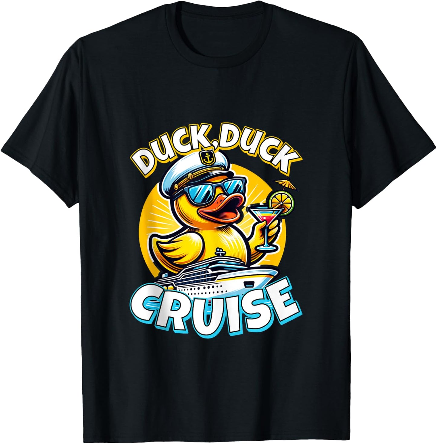 Cruising Ducks Duck Duck Cruise Family Vacation Rubber Duck T-Shirt - T-Shirt | Black