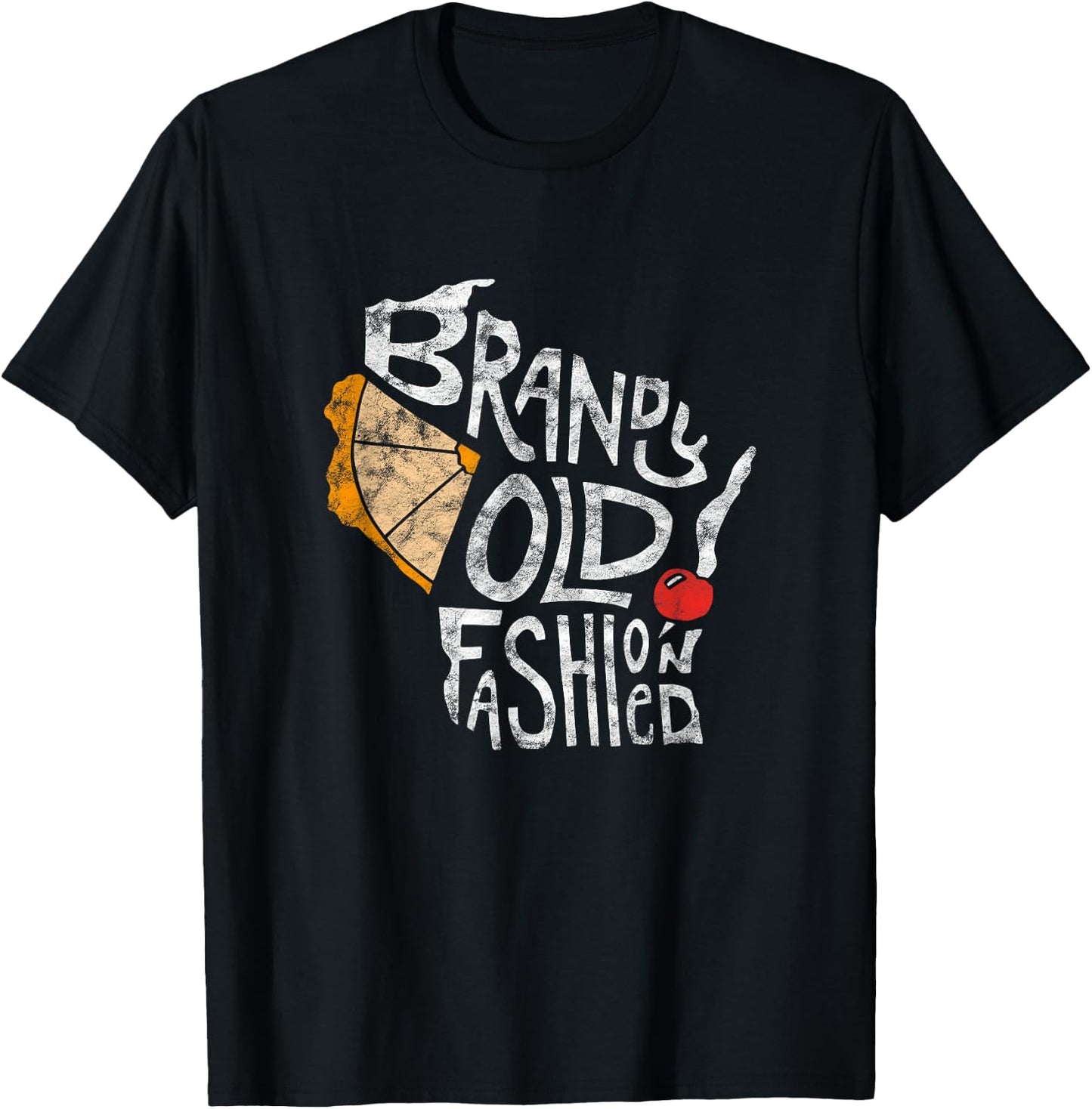 Wisconsin Brandy Old Fashioned Distressed Gift T-Shirt - T-Shirt | Black