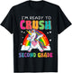 Crush Second Grade Dabbing Unicorn First Day Of School Girls T-Shirt - T-Shirt | Black