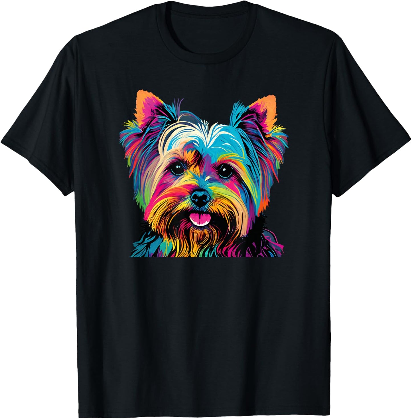 Pop Art Yorkshire Terrier Portrait T-Shirt - T-Shirt | Black