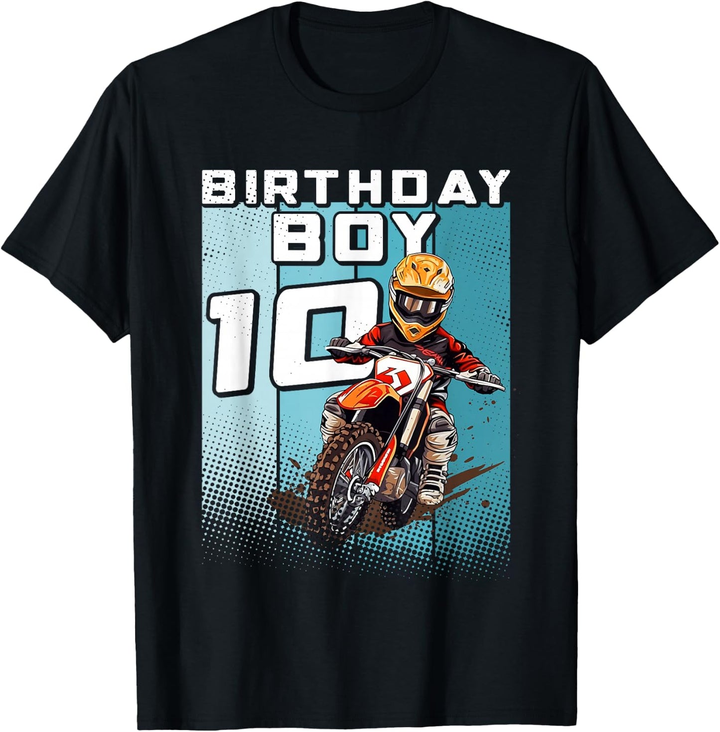 Bday 10 Dirt Bike Geburtstag Junge 10 Motocross MX 10. Geburtstag T-Shirt - T-Shirt | Black