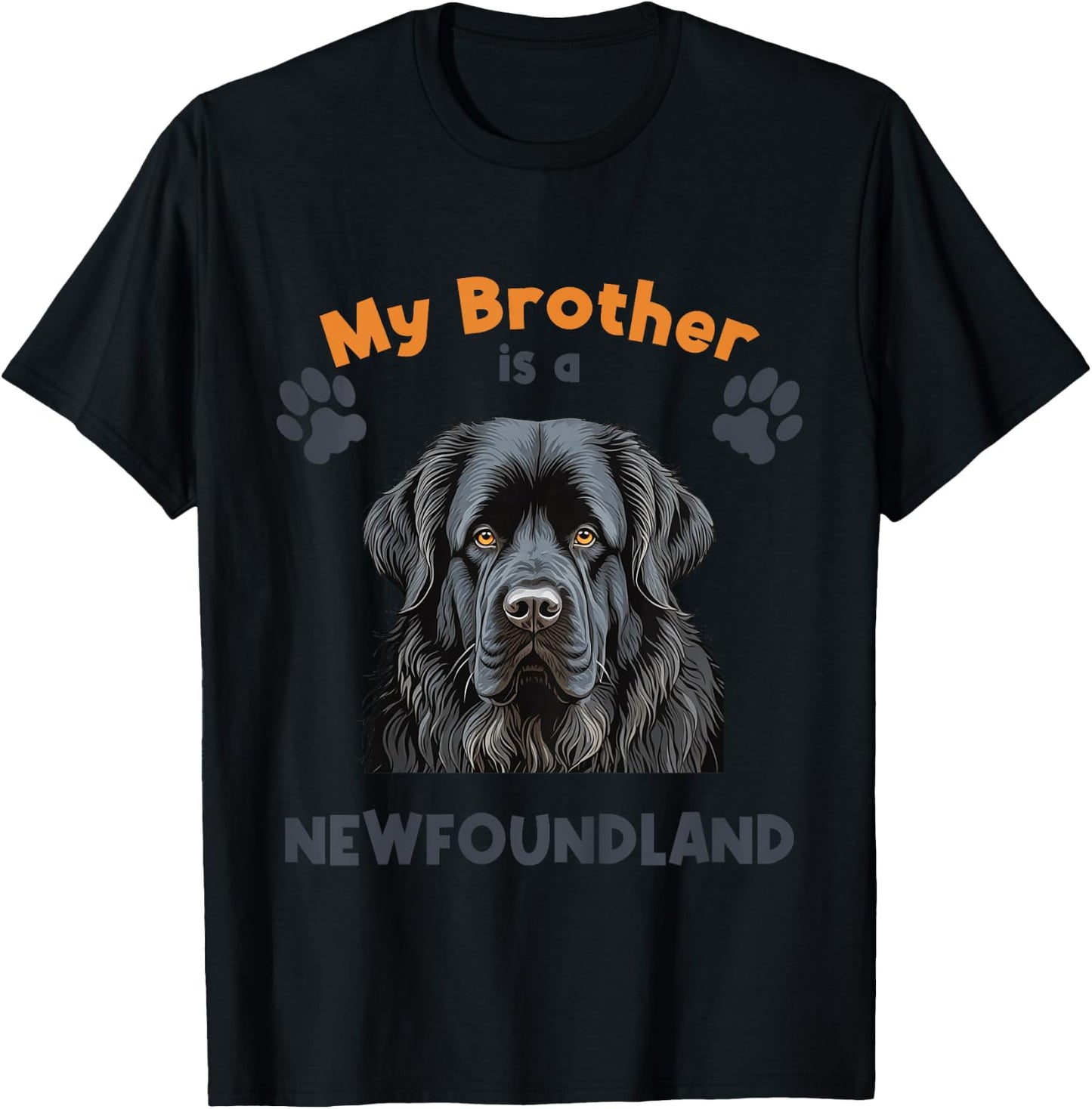 Kids My Brother Is A Newfoundland Cute Dog Breed T-Shirt - T-Shirt | Black