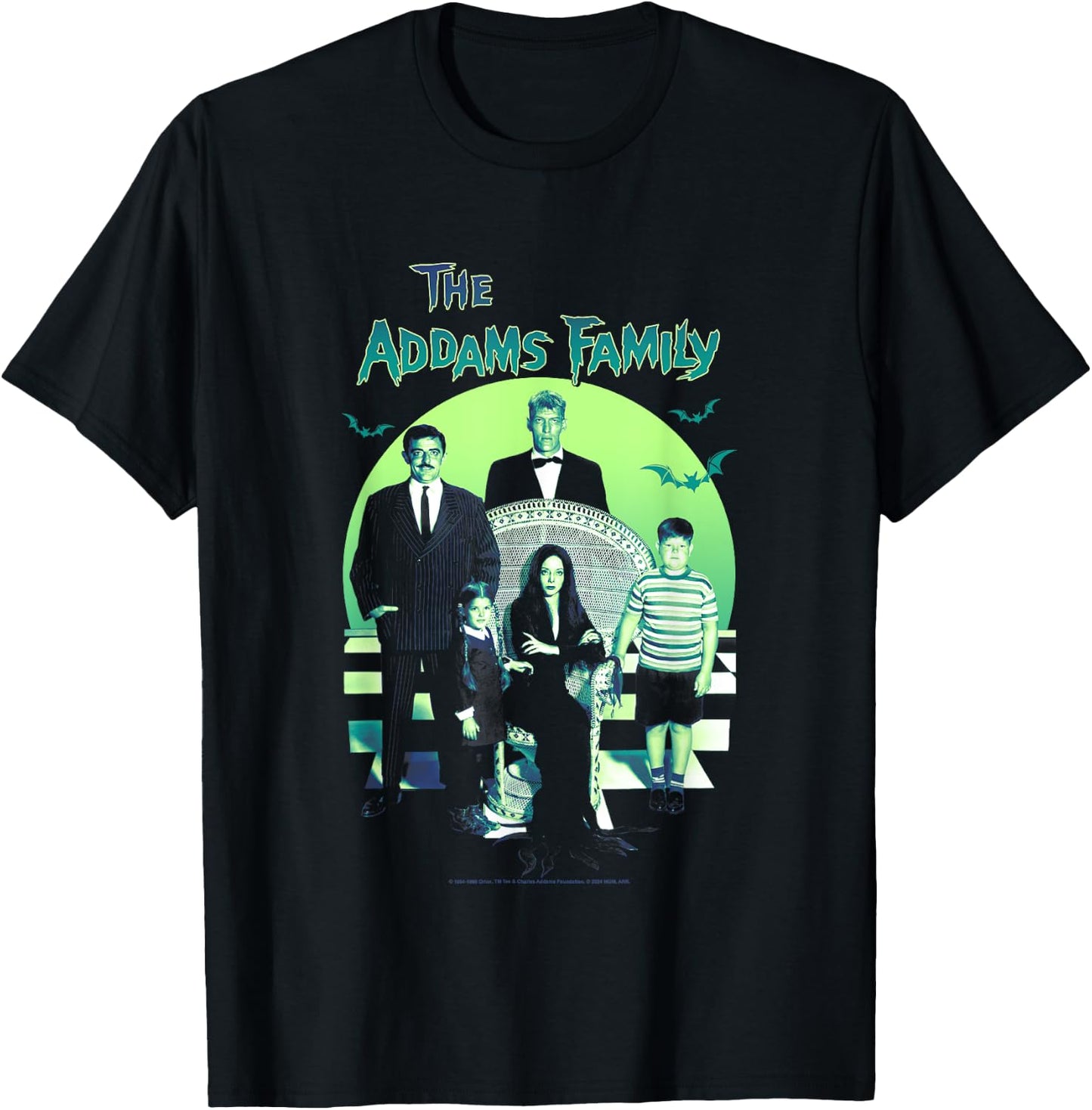 The Addams Family Spooky Gothic Vintage Family Portrait , Black, S T-Shirt - T-Shirt | Black