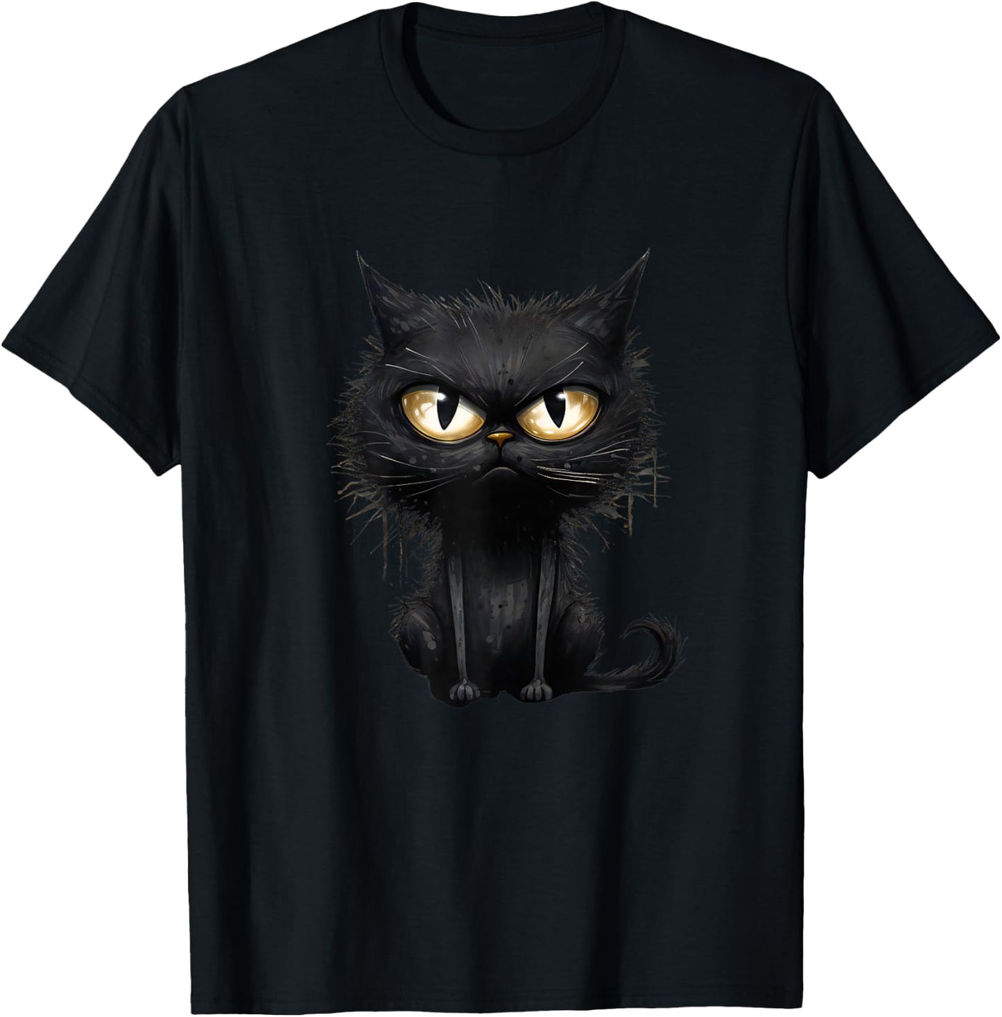 Damen Katze Nachthemd Nachtwäsche Schlafhemd Sleepshirt T-Shirt - T-Shirt | Black