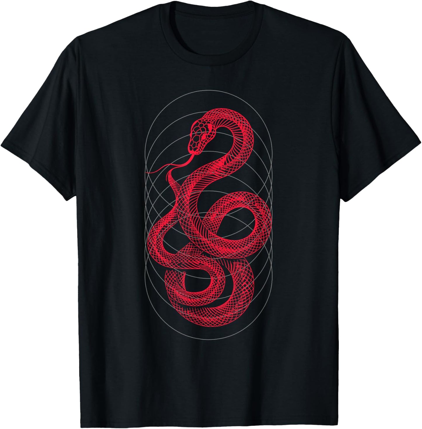 SERPENTINE Sacred Geometry Mystic Snake Organic Symmetry T-Shirt - T-Shirt | Black