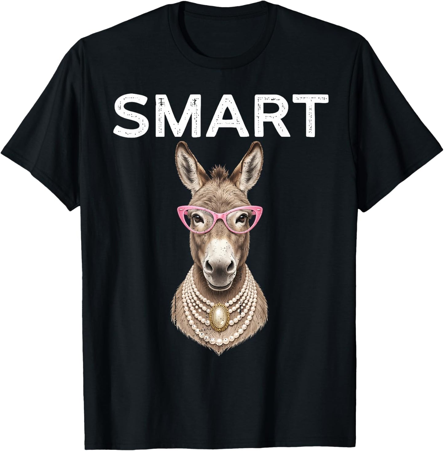 Smart Donkey with Glasses Shirt Funny Meme Smart Donkey Ass T-Shirt - T-Shirt | Black