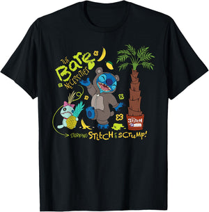 Disney 100 Stitch in Costume Baloo Bare Necessities & Scrump T-Shirt - T-Shirt | Black