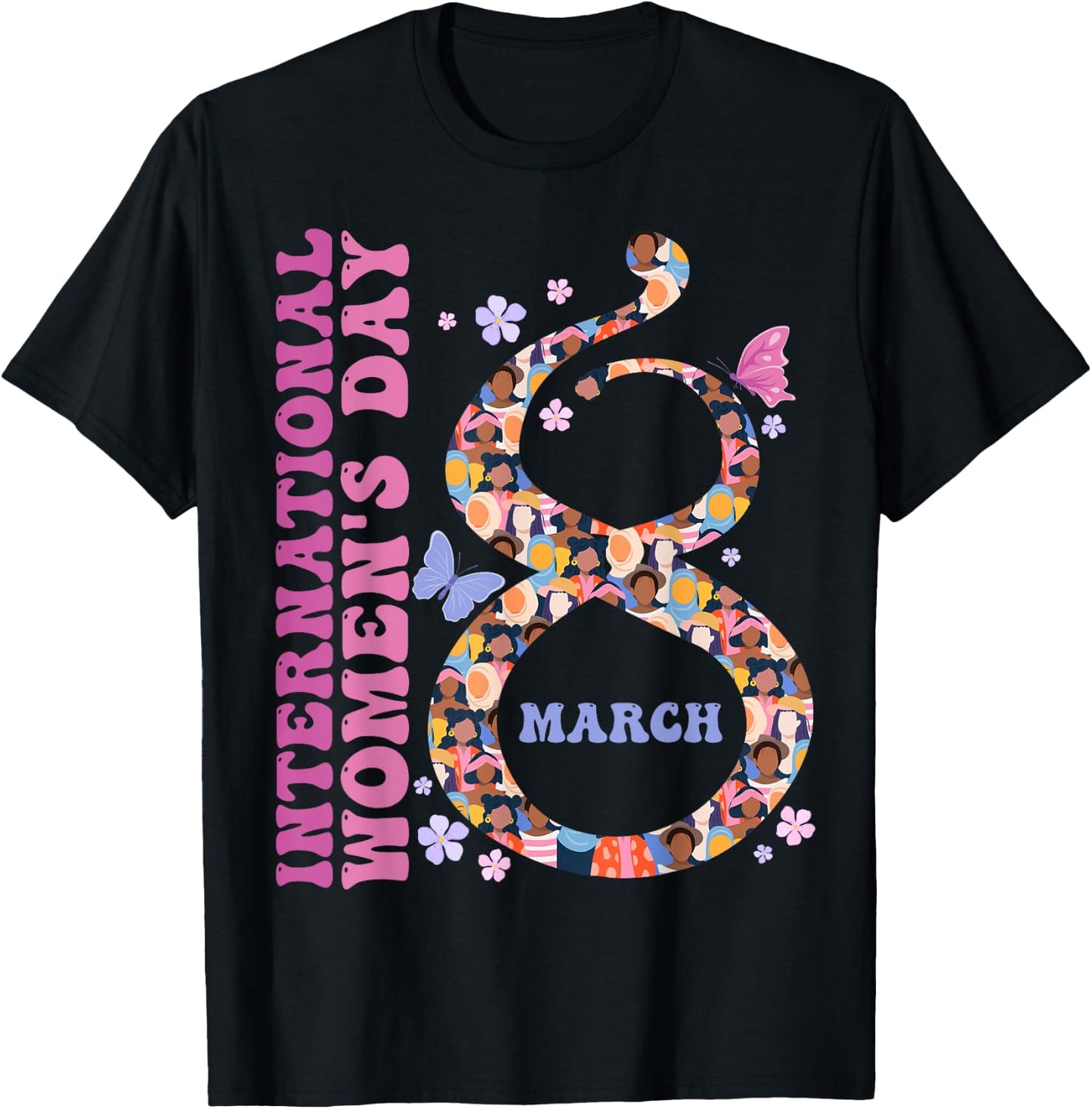 Women's International Women's Day 2023 8th March , black T-Shirt - T-Shirt | Black