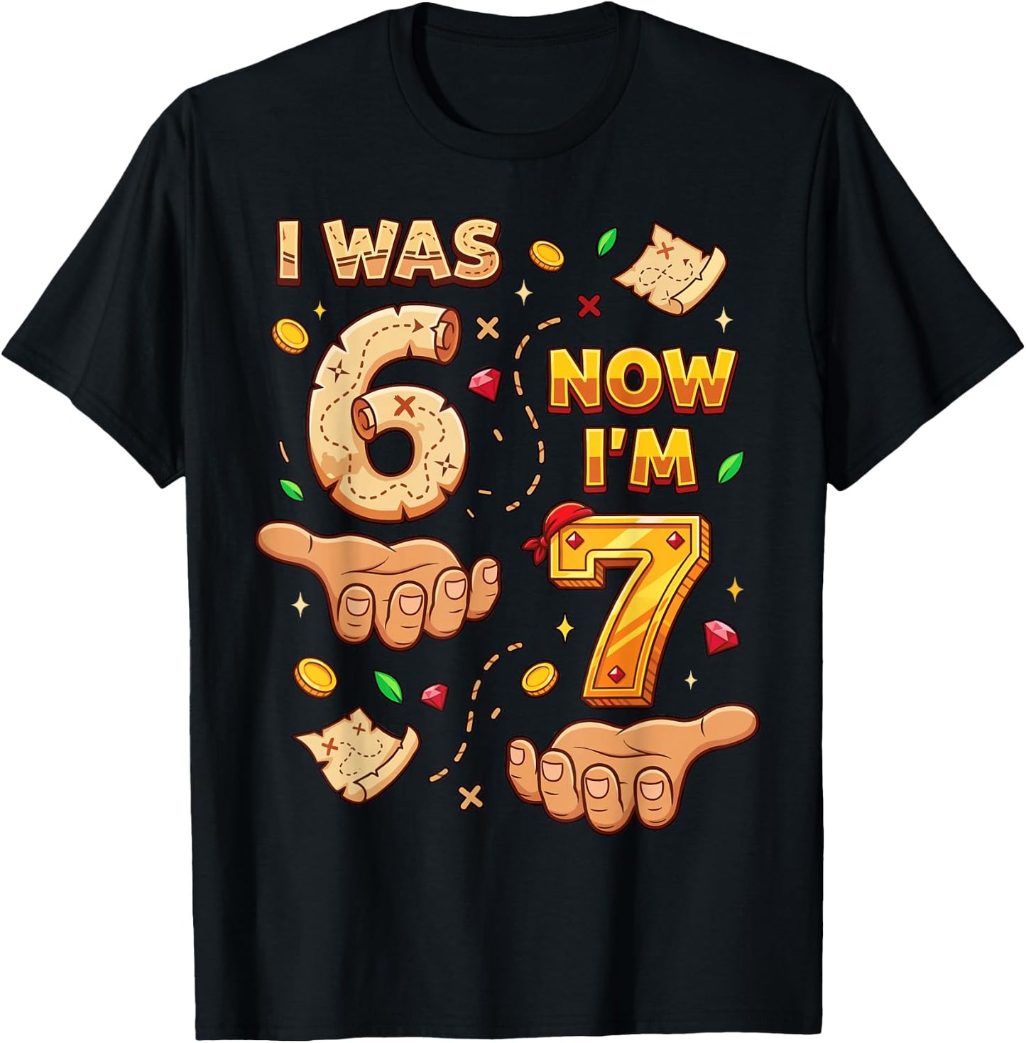 I was 6 Now I'm 7 7th Birthday 6 7 Birthday Boys T-Shirt - T-Shirt | Black
