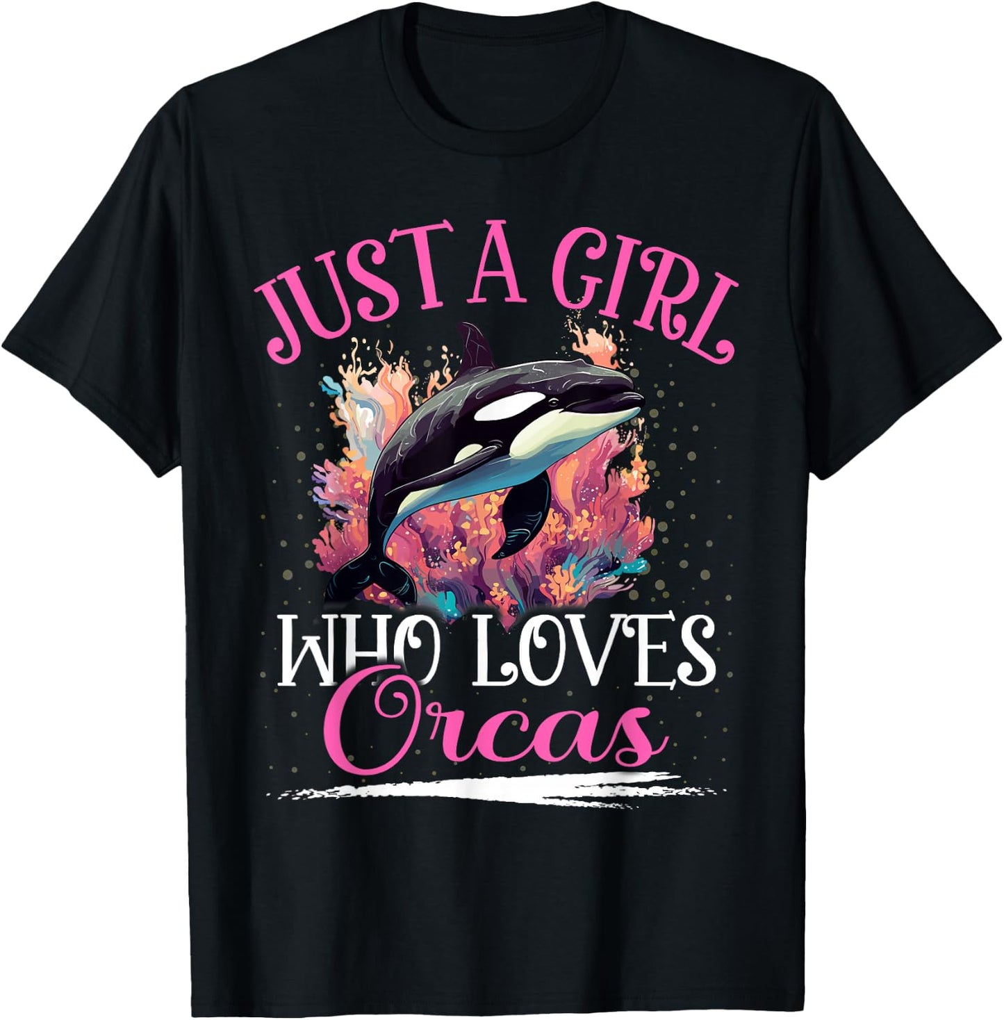 Just A Girl Who Loves Orca Girls T-Shirt - T-Shirt | Black