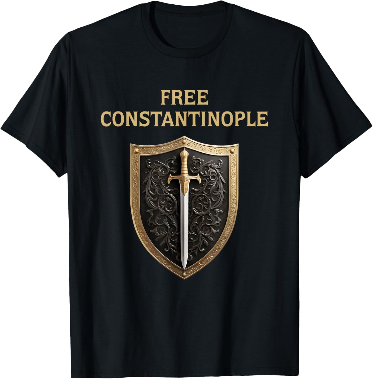 Free Constantinople Constantinopolitan Eastern Roman History T-Shirt - T-Shirt | Black