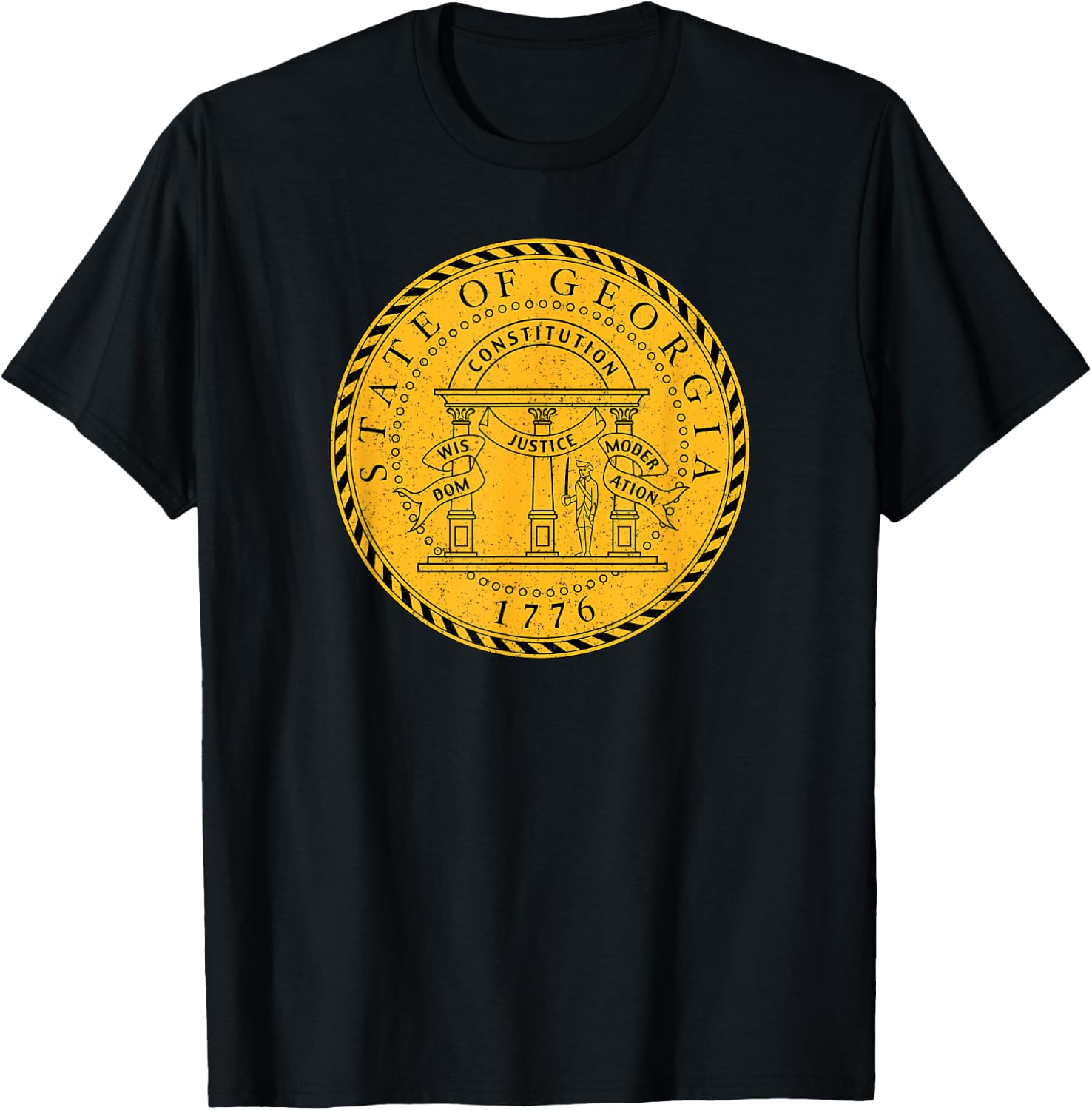 Georgia State Seal Flag T-Shirt - T-Shirt | Black