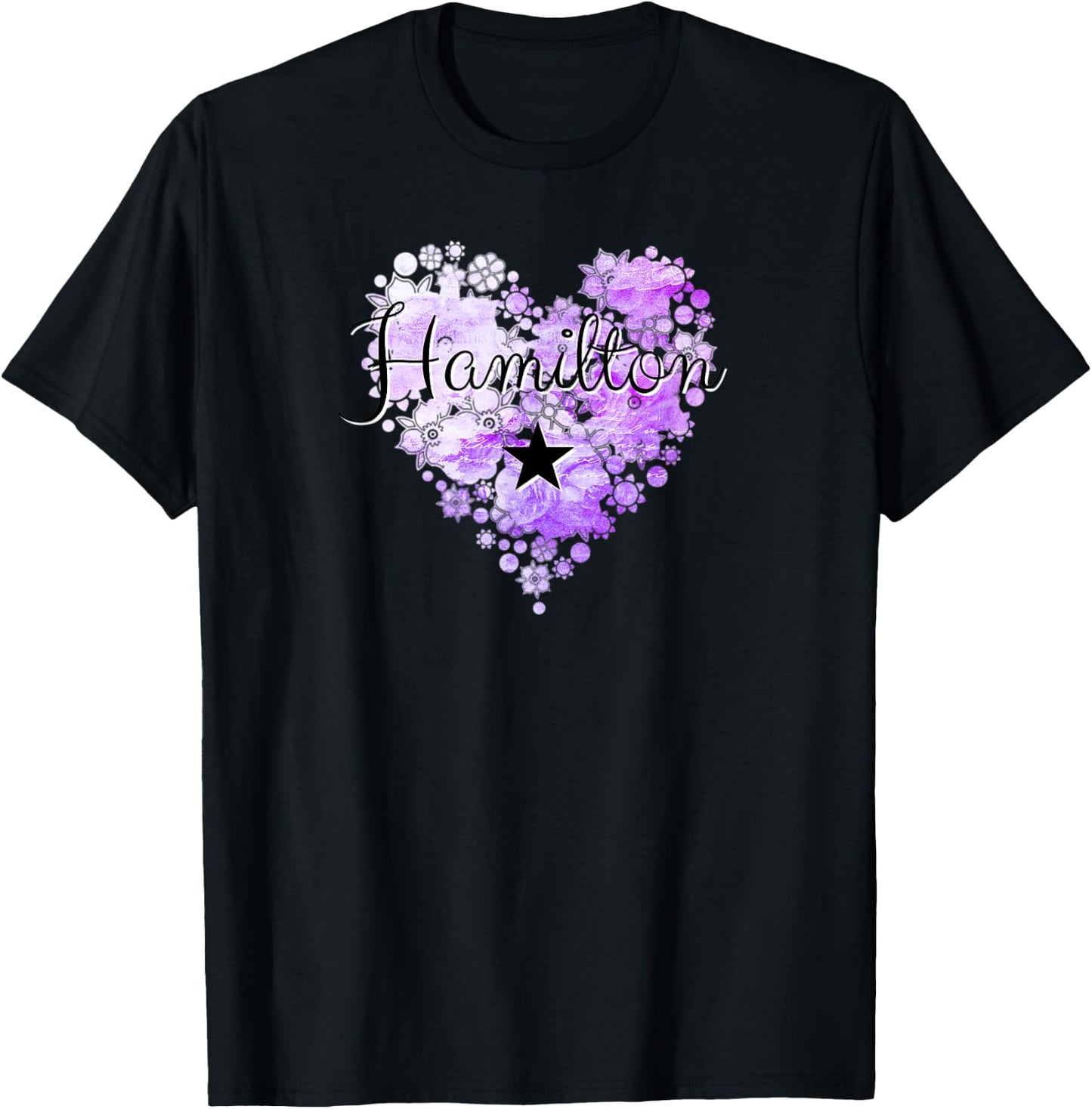 I Love Hamilton Heart Gift Teenage Girl Women T-Shirt - T-Shirt | Black