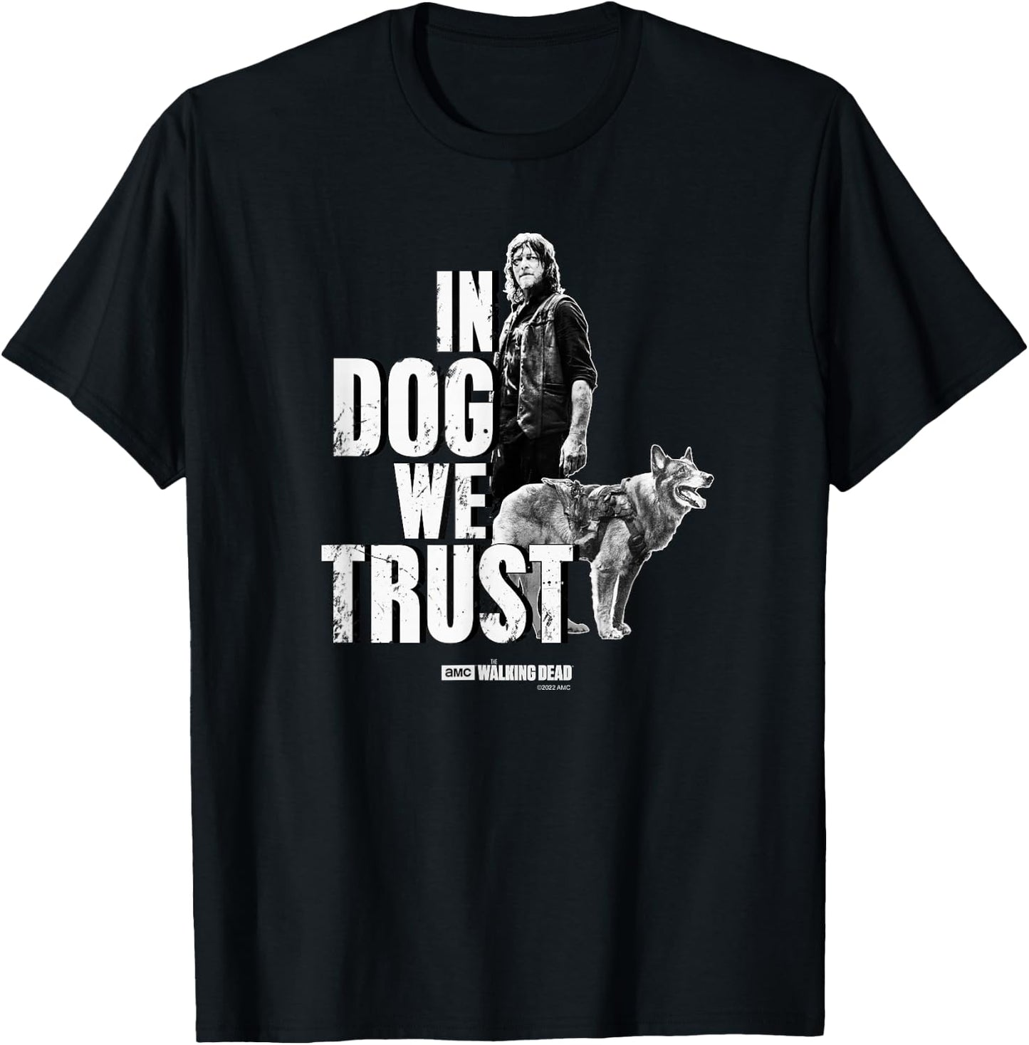 Daryl Dixon In Dog Trust We Trust , black T-Shirt - T-Shirt | Black