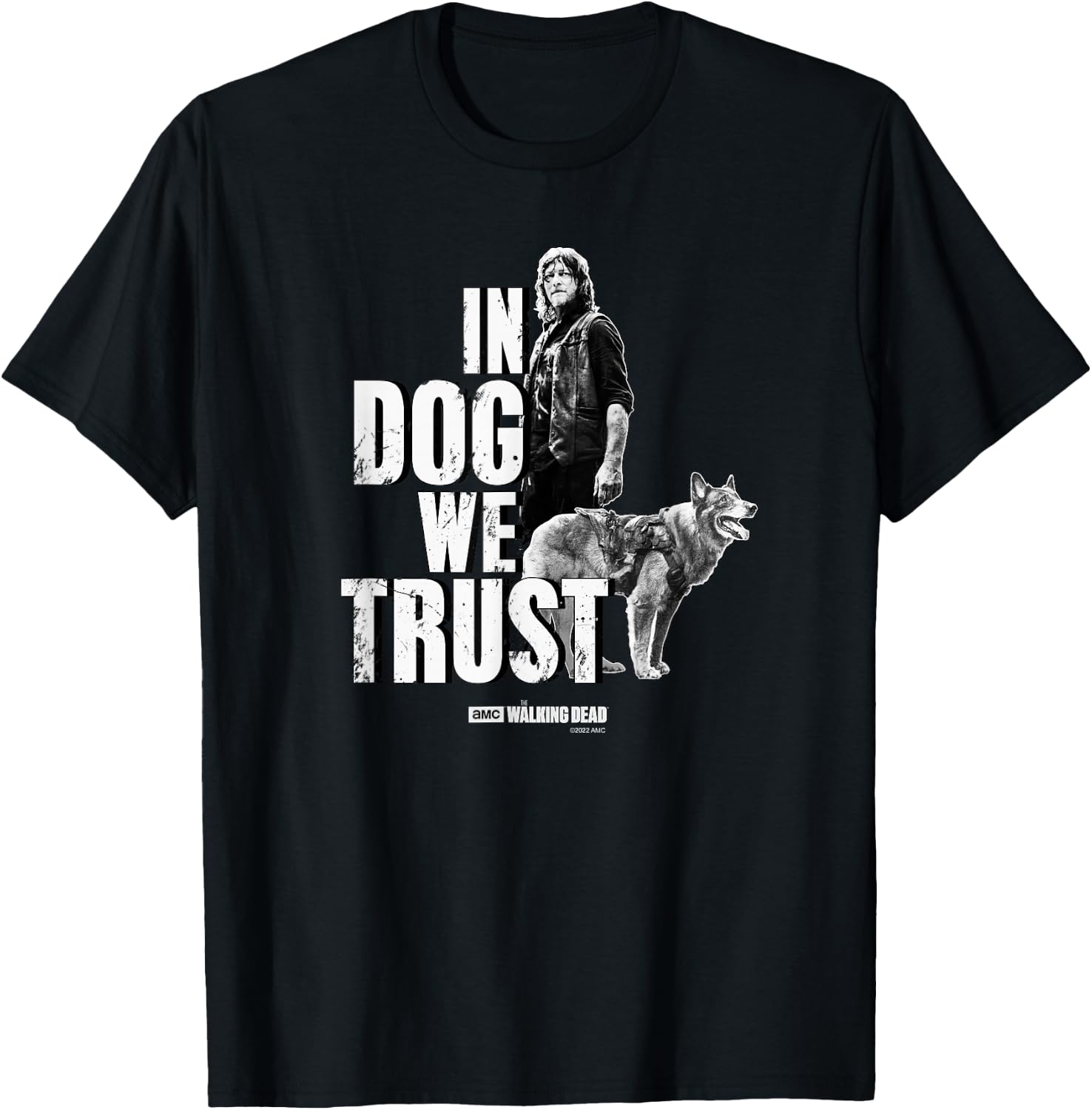 Daryl Dixon In Dog Trust We Trust , black T-Shirt - T-Shirt | Black