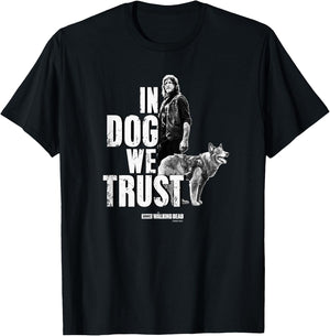 Daryl Dixon In Dog Trust We Trust , black T-Shirt - T-Shirt | Black