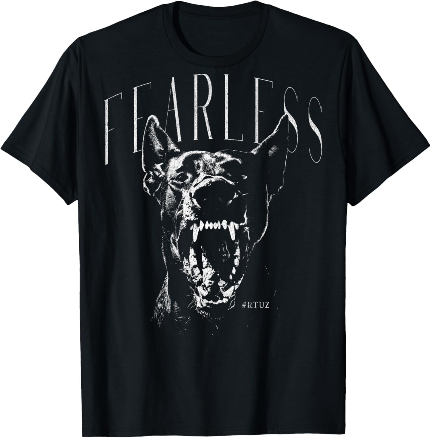 Backprint Streetwear Fashion Women's Men's Dog Doberman T-Shirt - T-Shirt | Black