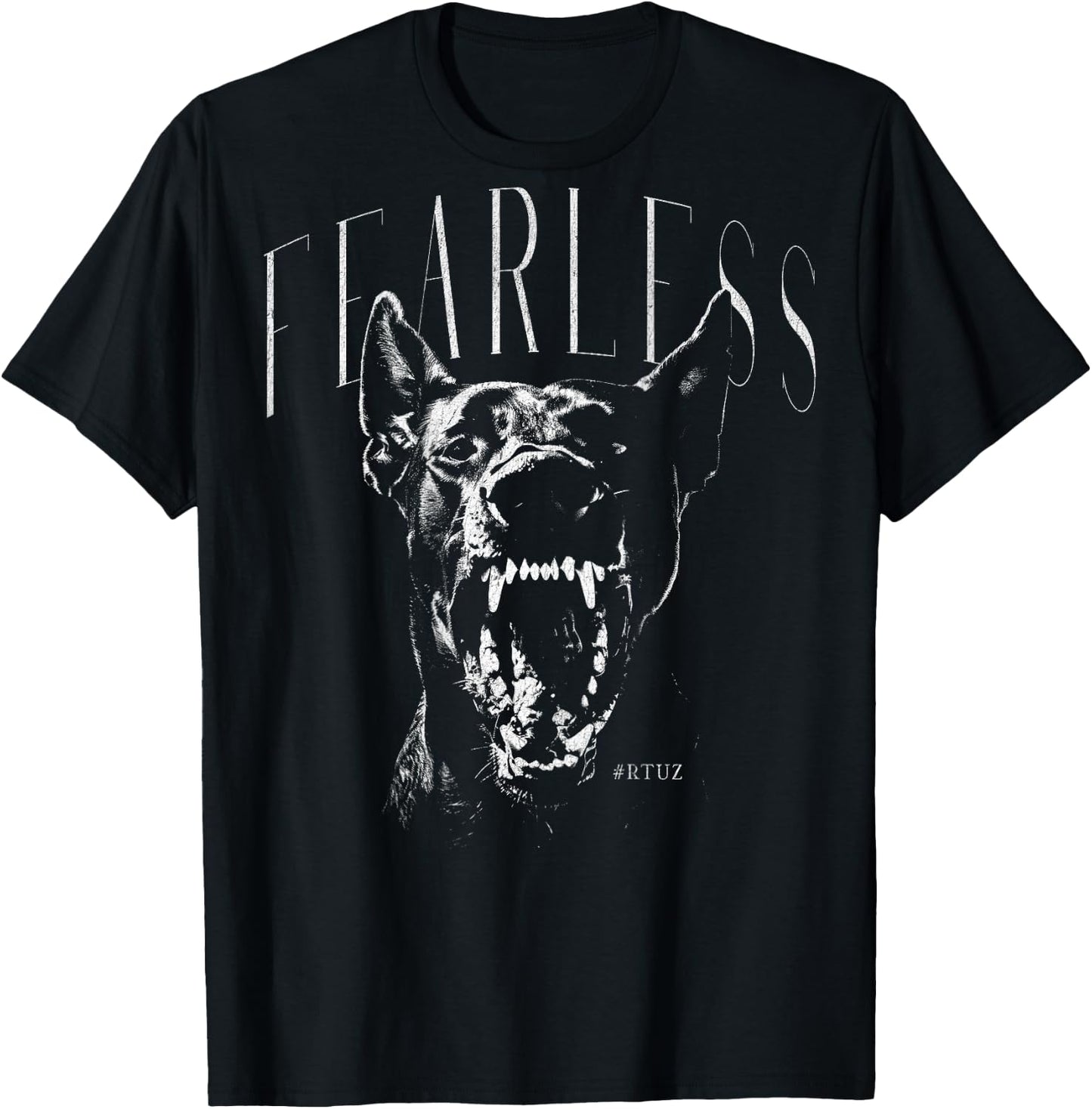 Back Print Streetwear Fashion Vintage Women Men Dog Doberman T-Shirt - T-Shirt | Black