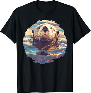 Sea Otters Sea Otter T-Shirt - T-Shirt | Black