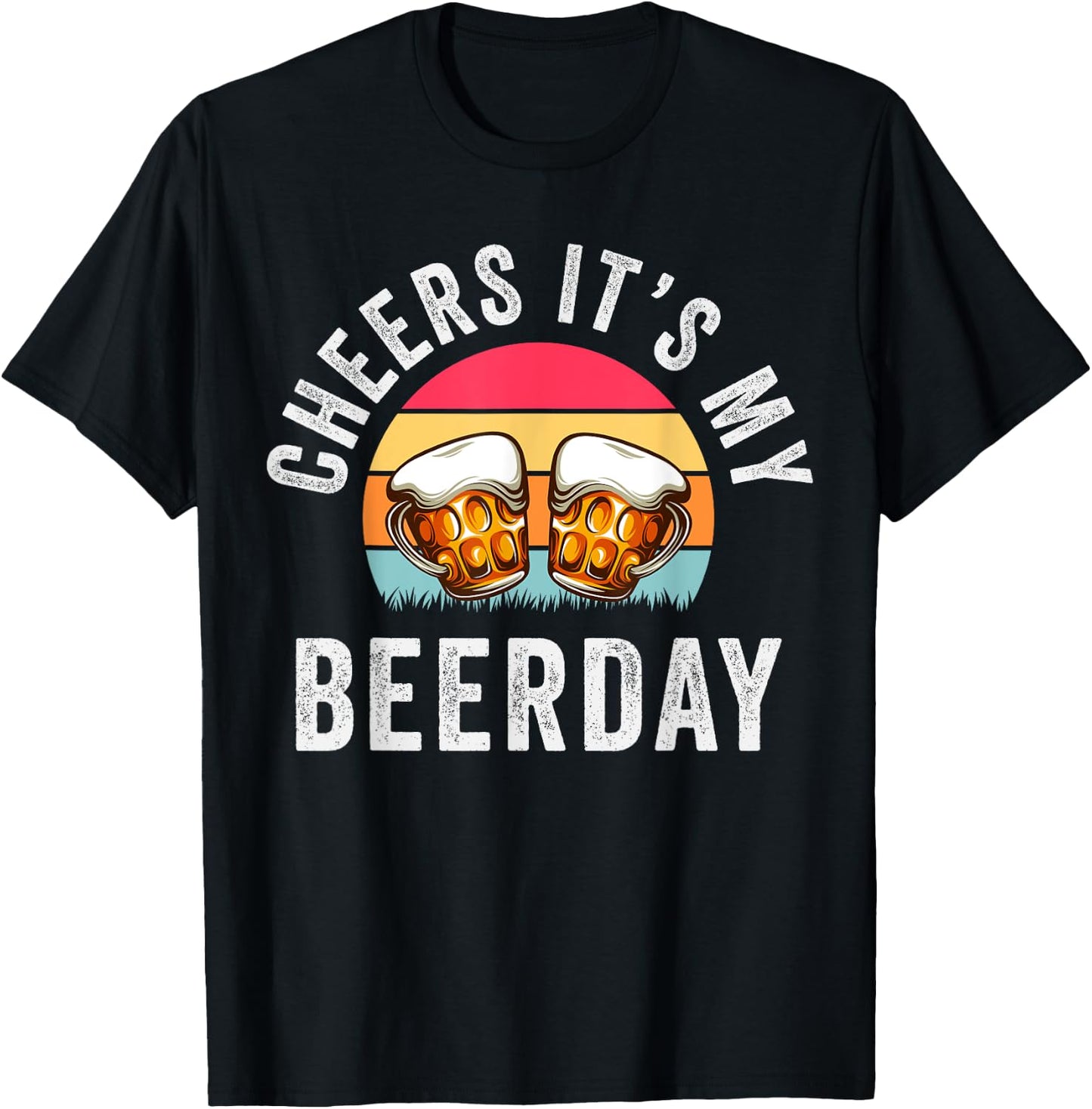 Drinking Cheers It's My Beer Day Birthday T-Shirt - T-Shirt | Black