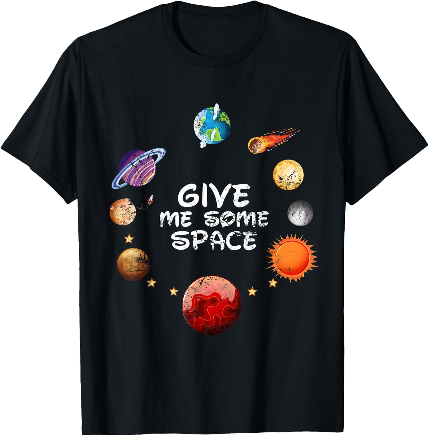Give Me Some Space Retro Style Funny Space, Science lovers T-Shirt - T-Shirt | Black