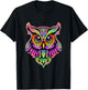 EDM Tech Party Trippy Owl Rave T-Shirt - T-Shirt | Black