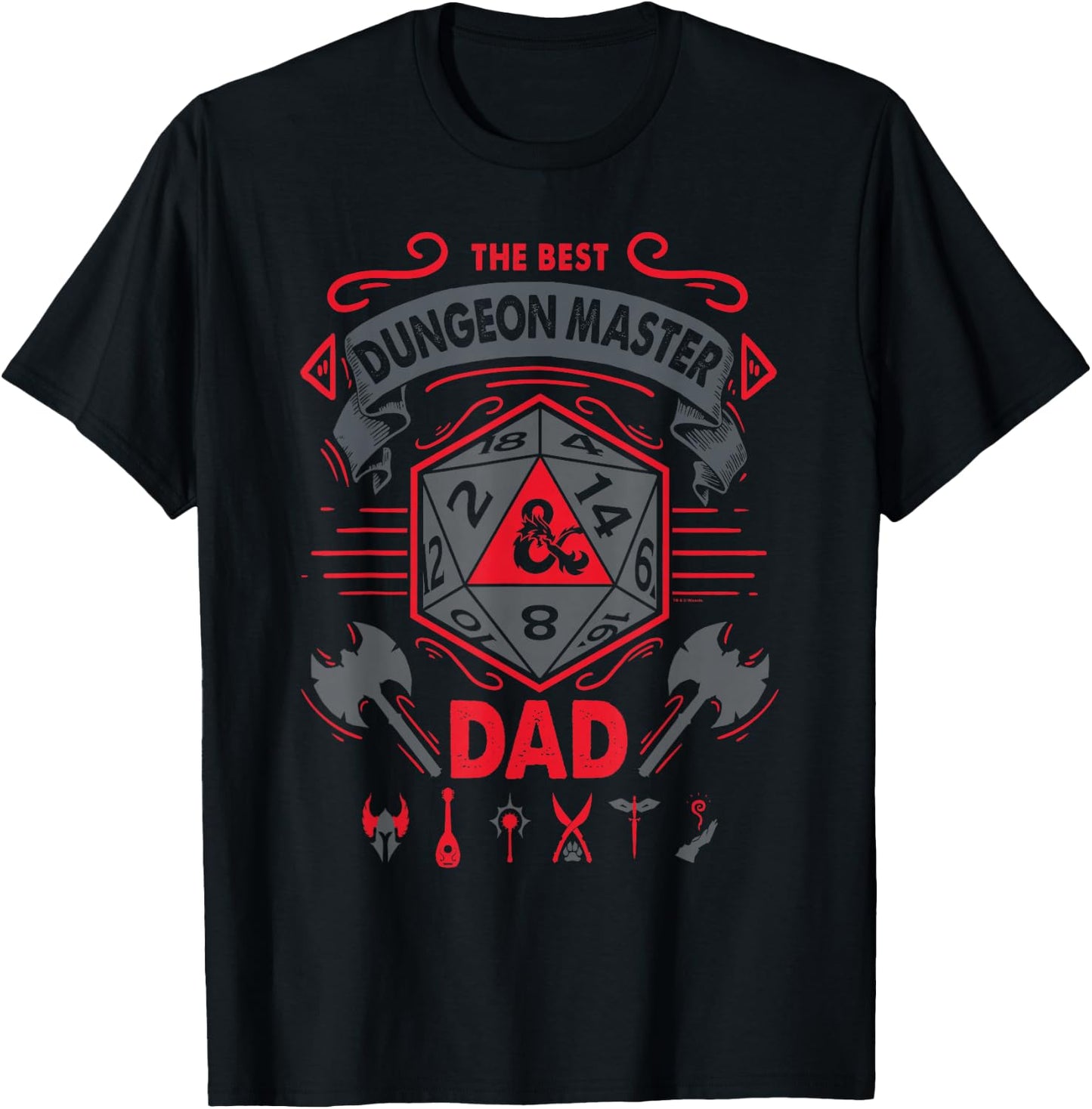 Dungeons & Dragons The Best Dungeon Master Dad Die Logo , black T-Shirt - T-Shirt | Black