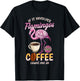 Flamingo Shirt Men Funny Flamingo And Coffee Lover T-Shirt - T-Shirt | Black