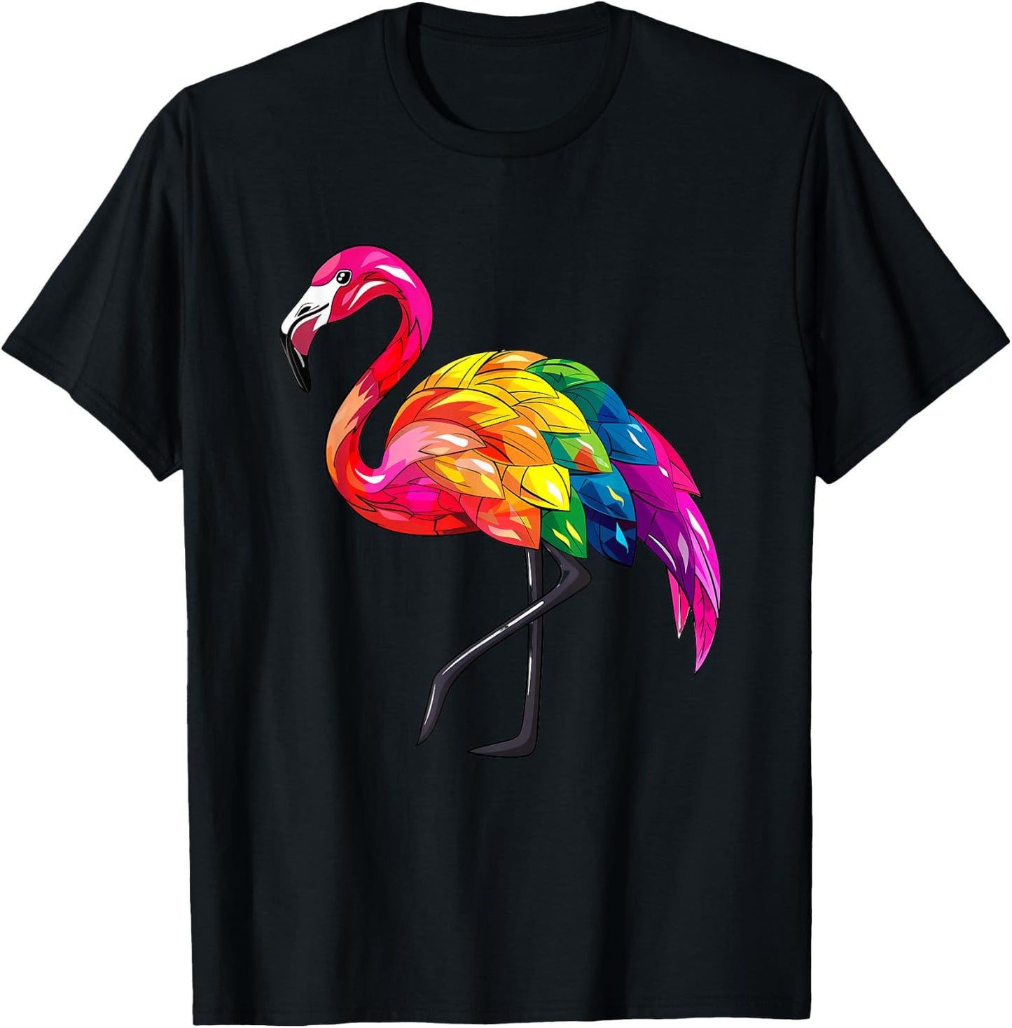LGBT Flamingo LGBTQ Lesbian Pride Rainbow Gay Pride Month T-Shirt - T-Shirt | Black