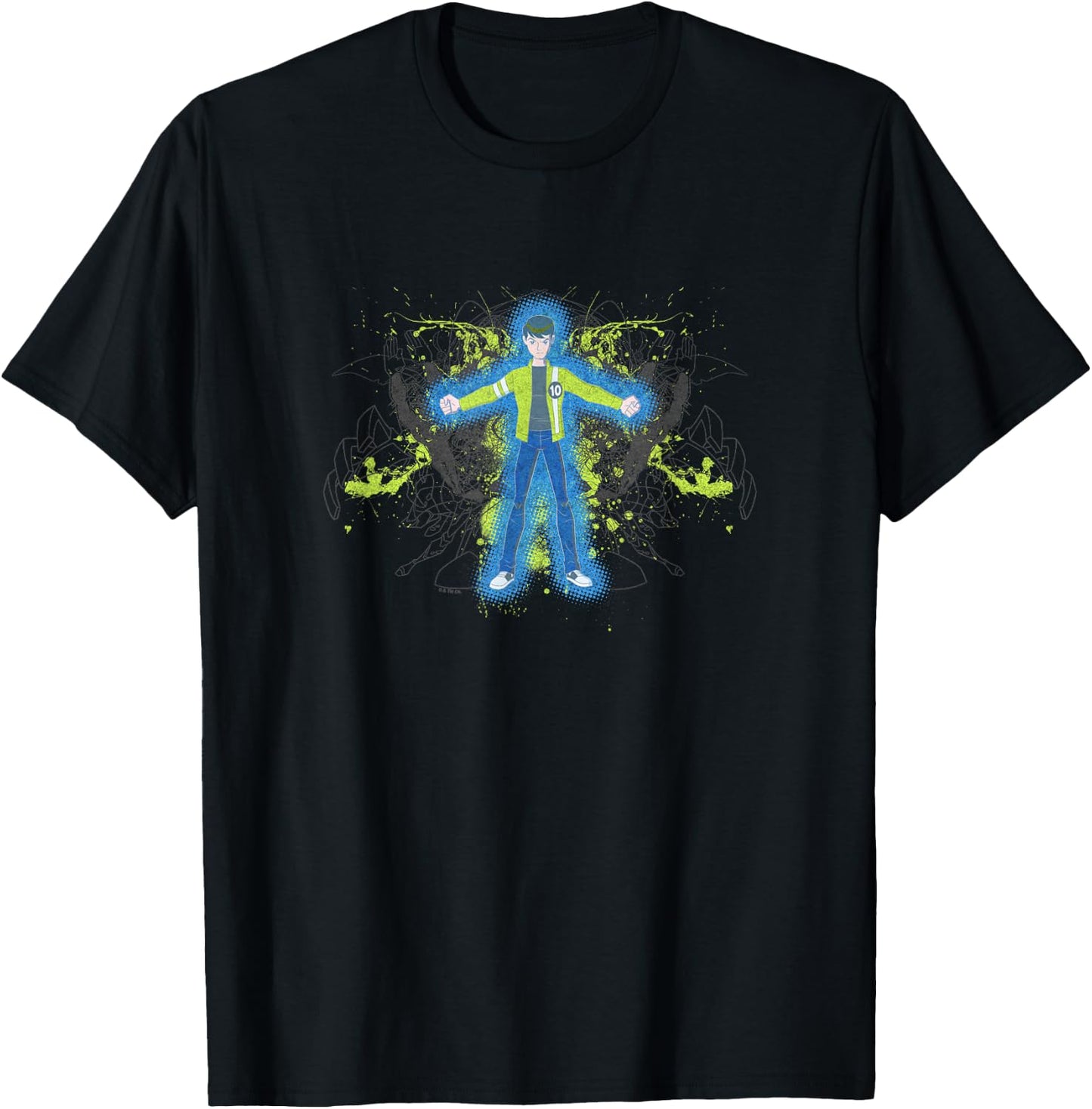 Ben 10: Alien Force Ben Tennyson Hero Time Silhouettes Retro T-Shirt - T-Shirt | Black