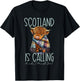 Scotland Calls and I Must Go! Highland Cow , black T-Shirt - T-Shirt | Black