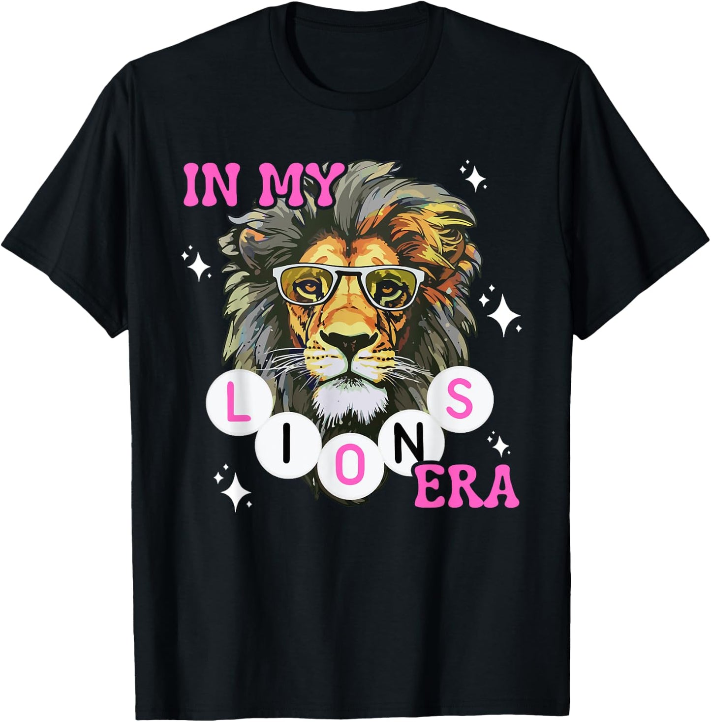 In My Lions Era Team Squad Back to School Mascot Spirit Game T-Shirt - T-Shirt | Black