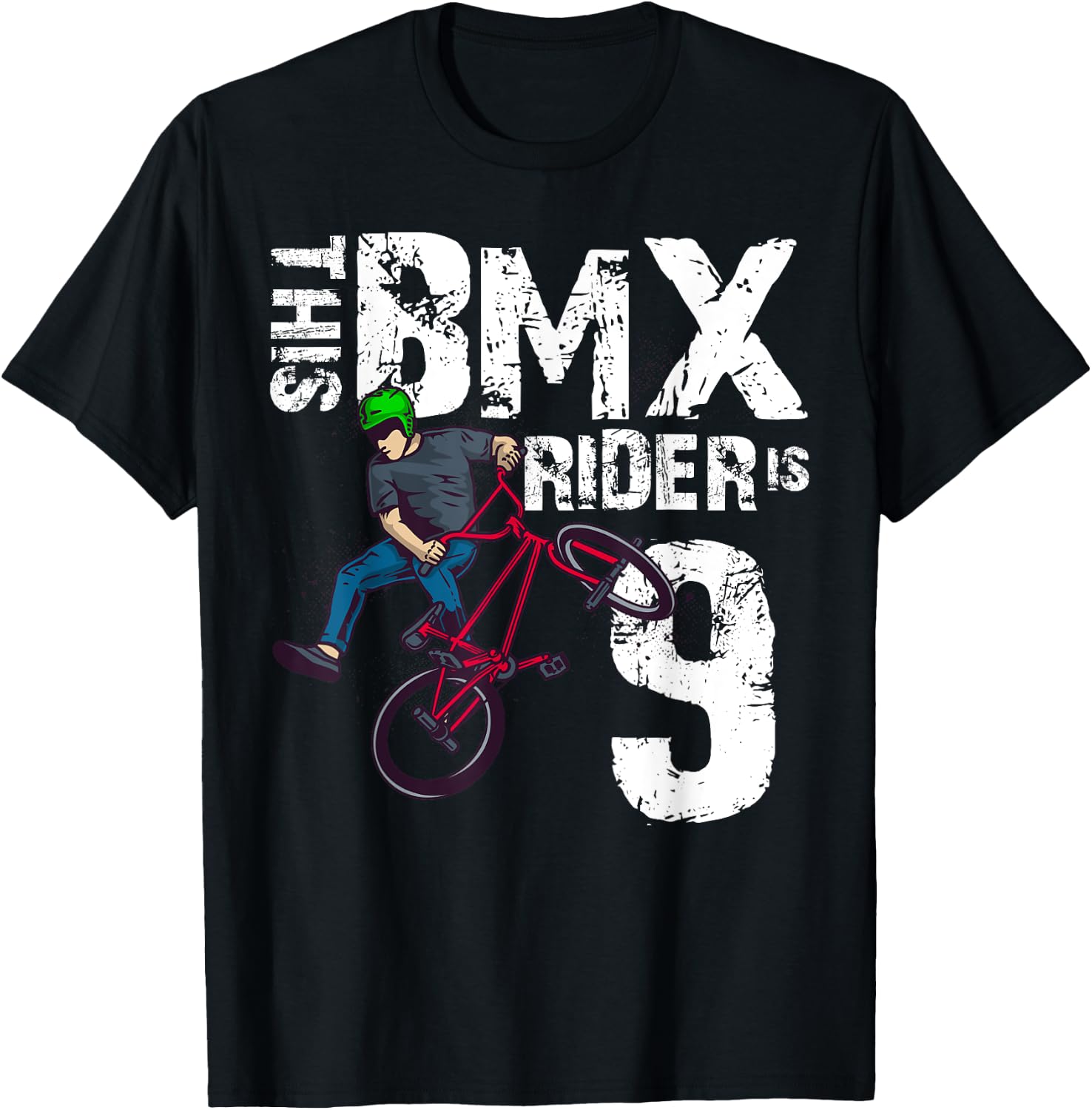 Dieser BMX-Fahrer ist 9 Jahre alt, passender Geburtstags-Fahrradliebhaber T-Shirt - T-Shirt | Black