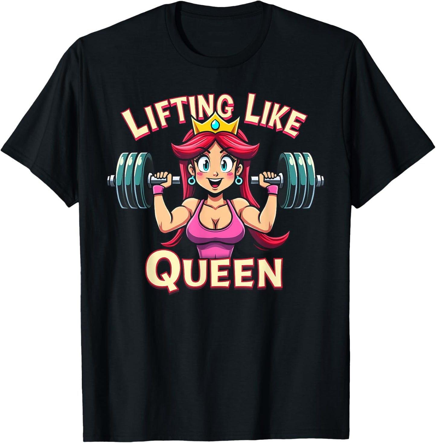Lifting Queen Gym Apparel Cute Anime Weightlifting Girl T-Shirt - T-Shirt | Black