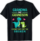 Grandma and Grandson A Bond That Can't Be Broken Dinosaur T-Shirt - T-Shirt | Black